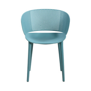 English Elm Gerald Outdoor Stackable Dining Chairs Uv Resistant Molded Plastic Patio Set of 2 Sky Blue N776P390476B