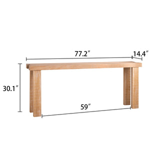 English Elm Rustic Light Wood Narrow Console Table for Entryway Hallway or Behind Sofa W2729P270740