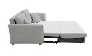 English Elm Oren Gray Chenille Sectional Sofa Sleeper w/ Queen Pull-Out, Hidden Storage, Pocket Coil Comfort B2726S00128