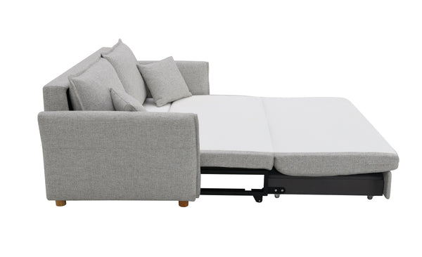 English Elm Oren Gray Chenille Sectional Sofa Sleeper w/ Queen Pull-Out, Hidden Storage, Pocket Coil Comfort B2726S00128