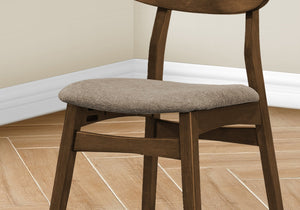 English Elm Dining Chair Solid Wood Ladder Back Upholstered Brown Fabric Thick Foam Seat 250lb Capacity Stylish Transitional Finish Walnut 31 L x 21 W x 11 H B2710P287012