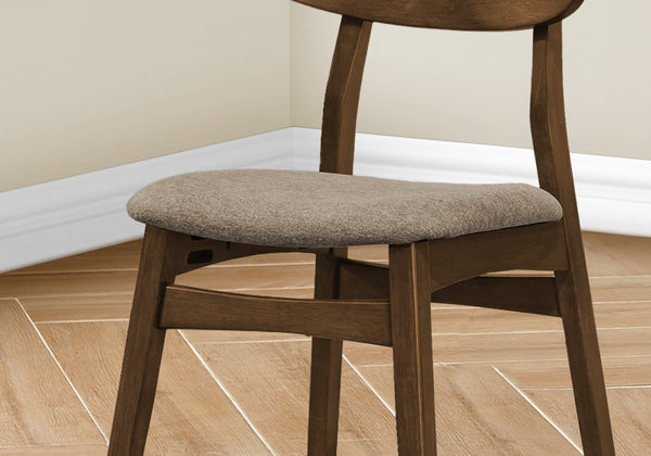 English Elm Dining Chair Solid Wood Ladder Back Upholstered Brown Fabric Thick Foam Seat 250lb Capacity Stylish Transitional Finish Walnut 31 L x 21 W x 11 H B2710P287012