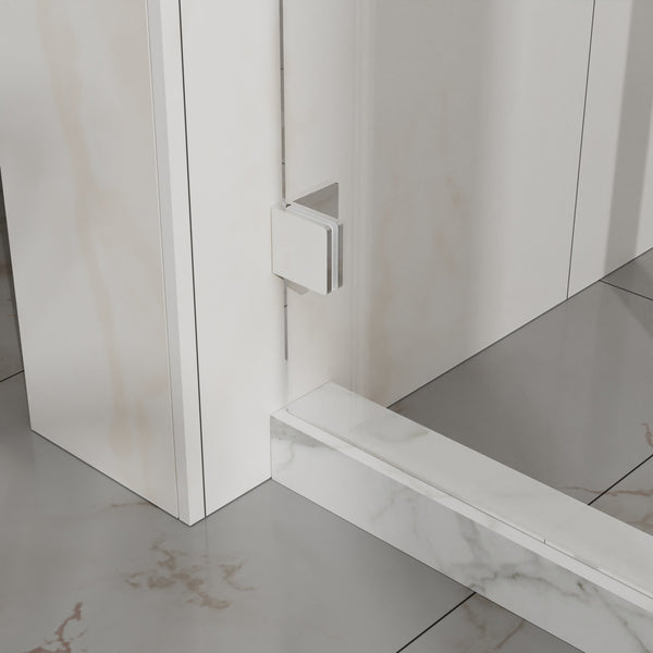 English Elm Goodyo Frameless Sliding Shower Door, 60" X 72" With 6Mm Tempered Glass & Easy-Clean Chrome Hardware D163118743