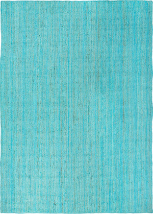 Unique Loom Braided Jute Dhaka Hand Braided Solid Rug Turquoise,  10' 0" x 14' 1"