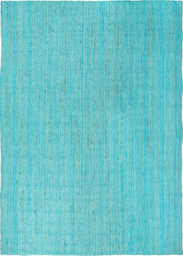 Unique Loom Braided Jute Dhaka Hand Braided Solid Rug Turquoise,  10' 0" x 14' 1"