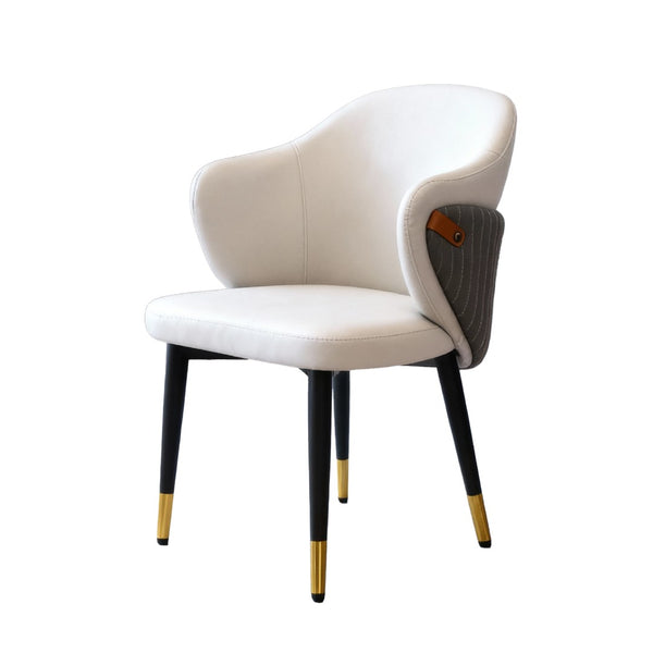 English Elm Modern Pu Leather Ergonomic Dining Chairs Mid Century Style Set of 2 for Home W2699P401049