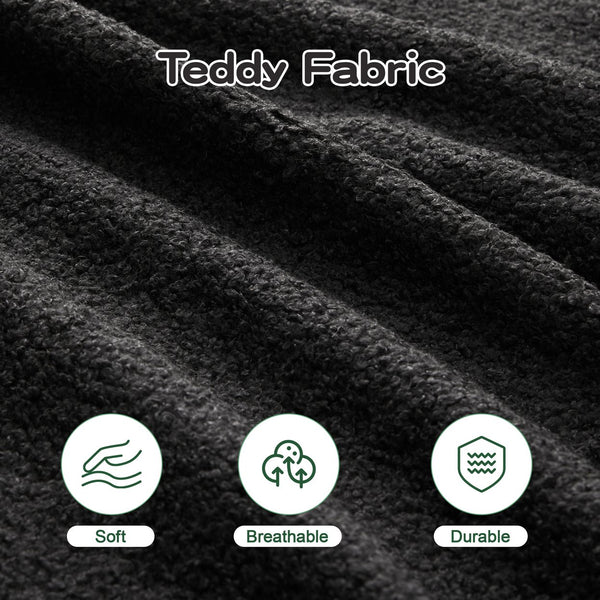 English Elm L-Shaped 4-Seat Modular Sofa In Plush Teddy Fabric - No Assembly, Ergonomic Design For Ultimate Comfort W714S01463