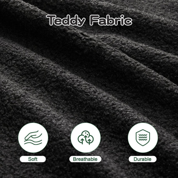 English Elm U-Shaped Plush Teddy Fabric Sofa - Ergonomic, No Assembly, Modular Design For Cozy Living Spaces W714S01464-GIGA