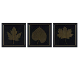 Gilded Trio MT Lily Pond Gold Metallic Leaf Square Framed Graphic Wall Decor 3-Piece Set