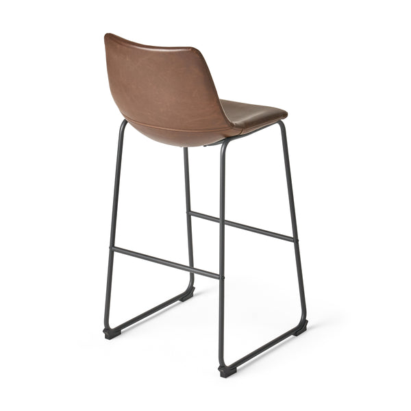 English Elm Christopher Knight Home® - Set of 2 30" Cedric Faux Leather Barstool Vintage Brown — Low Back, Steel Frame, 250lb Capacity, Upholstered Comfort 57583.00