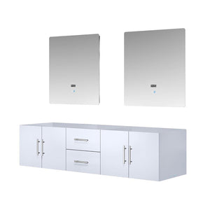 English Elm Glossy Double Bath Vanity 72" W With Led Mirrors - Modern Design, Ample Storage & Easy Installation B2731S00552
