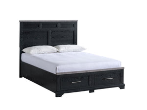 English Elm Nick King Storage Bed with Drawers Bold Headboard Faux Granite and Wood Grain Frame B078S00708