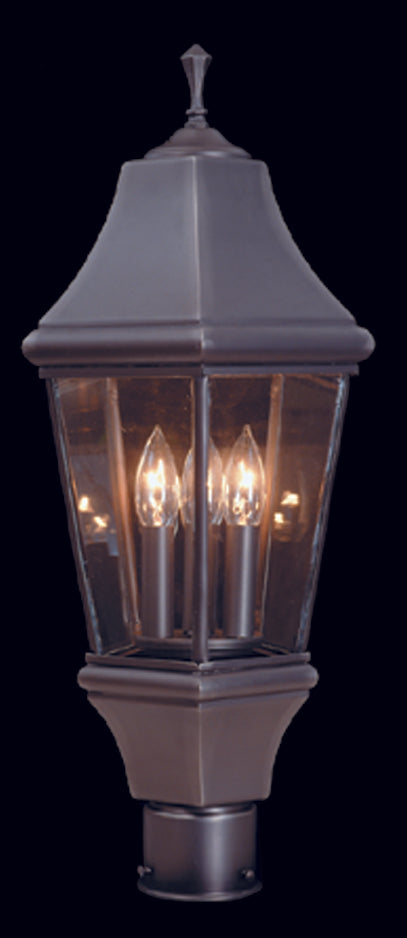 Framburg 3-light Elegant Normandy Outdoor Post Mount Fixture – Handcrafted Brass & Glass For Timeless Charm Iron Metal 8743 Iron