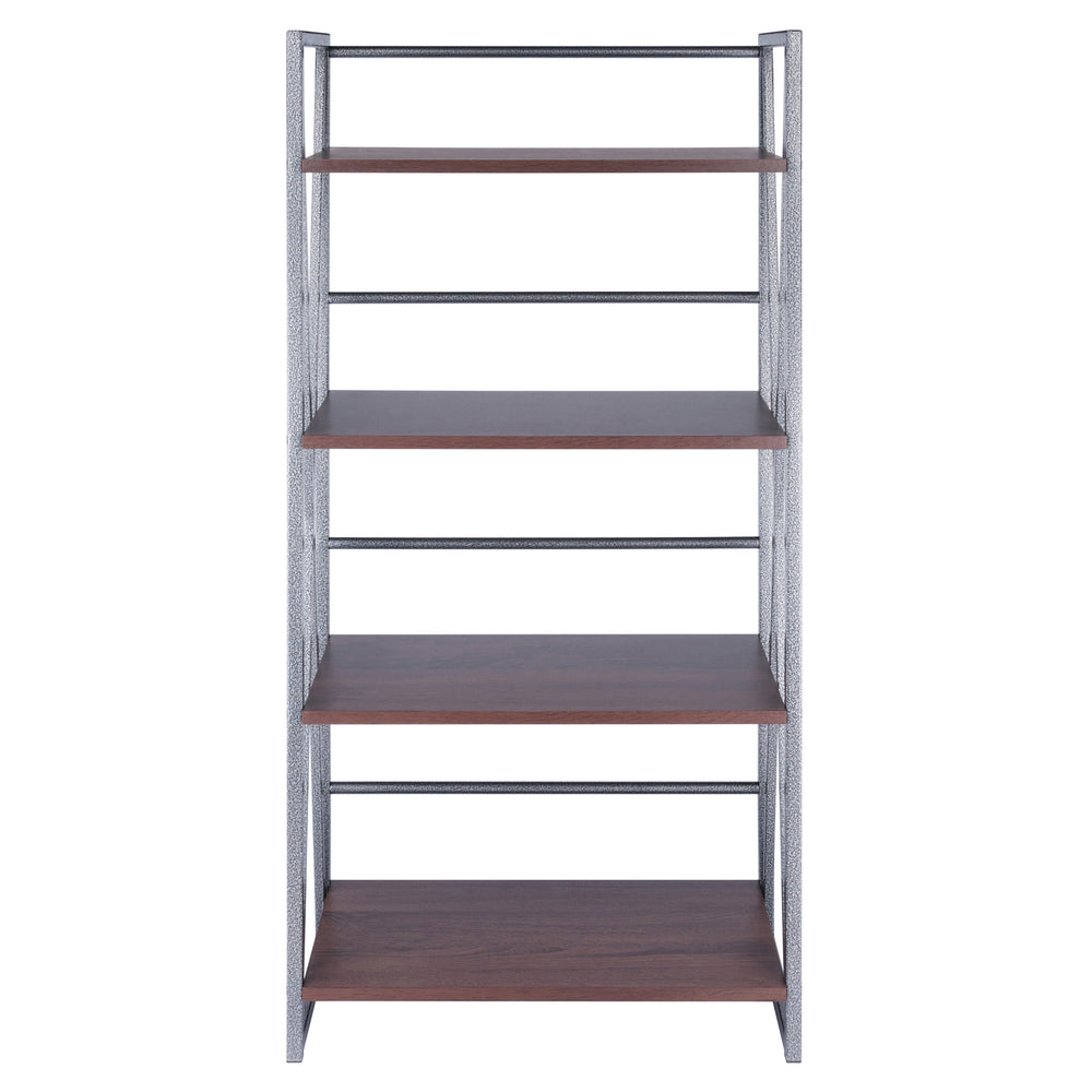 Winsome Wood Isa 4-tier Shelf In Graphite & Walnut - Stylish Industrial Storage For Home & Office Decor Walnut ,Graphite Composite Wood ,Metal 87431-winsome-wood