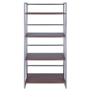 Winsome Wood Isa 4-tier Shelf In Graphite & Walnut - Stylish Industrial Storage For Home & Office Decor Walnut ,Graphite Composite Wood ,Metal 87431-winsome-wood