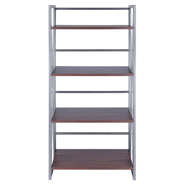 Winsome Wood Isa 4-tier Shelf In Graphite & Walnut - Stylish Industrial Storage For Home & Office Decor Walnut ,Graphite Composite Wood ,Metal 87431-winsome-wood