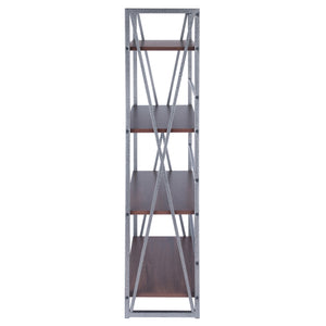 Winsome Wood Isa 4-tier Shelf In Graphite & Walnut - Stylish Industrial Storage For Home & Office Decor Walnut ,Graphite Composite Wood ,Metal 87431-winsome-wood