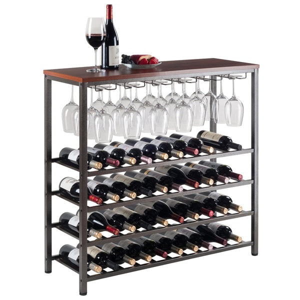 Winsome Wood Michelle 48-bottle Wine Rack In Antique Bronze – Stylish Glass Storage For Wine Lovers & Entertainers Antique Bronze Composite Wood ,Metal 87438-winsome-wood