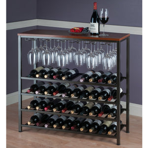 Winsome Wood Michelle 48-bottle Wine Rack In Antique Bronze – Stylish Glass Storage For Wine Lovers & Entertainers Antique Bronze Composite Wood ,Metal 87438-winsome-wood