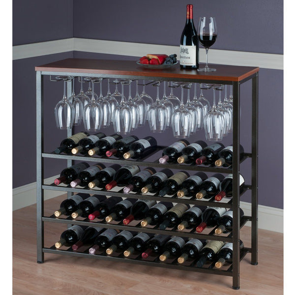 Winsome Wood Michelle 48-bottle Wine Rack In Antique Bronze – Stylish Glass Storage For Wine Lovers & Entertainers Antique Bronze Composite Wood ,Metal 87438-winsome-wood