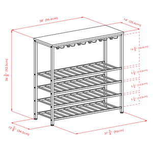 Winsome Wood Michelle 48-bottle Wine Rack In Antique Bronze – Stylish Glass Storage For Wine Lovers & Entertainers Antique Bronze Composite Wood ,Metal 87438-winsome-wood