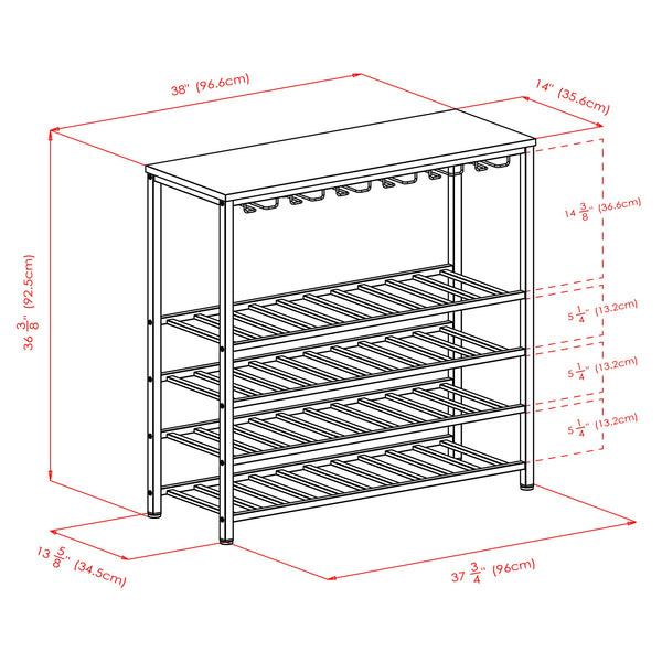 Winsome Wood Michelle 48-bottle Wine Rack In Antique Bronze – Stylish Glass Storage For Wine Lovers & Entertainers Antique Bronze Composite Wood ,Metal 87438-winsome-wood