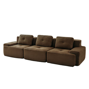 English Elm 117" Modern Modular Sectional Sofa - Plush Corduroy 3-Seater Couch, No Assembly, Stylish & Comfortable W714S01503