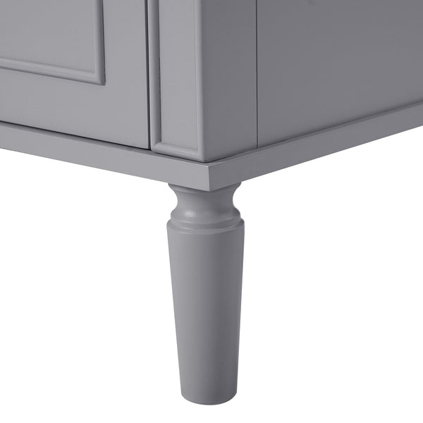 English Elm 30" Elegant Bathroom Vanity with Ceramic Sink, Soft-Close Door & 3 Drawers, Gold Handles, Durable Finish Gray N729P184479E