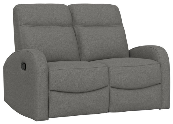 English Elm Beige Manual Reclining Loveseat with Dual Contoured Seats for Compact Living Spaces Gray B361P484465