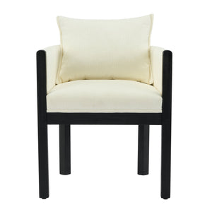 English Elm Christopher Knight Home® - Linen Upholstered Armchair Set Of 2 – Elegant White Chairs With Black Rubber Wood Legs For Modern Spaces N768P305168B