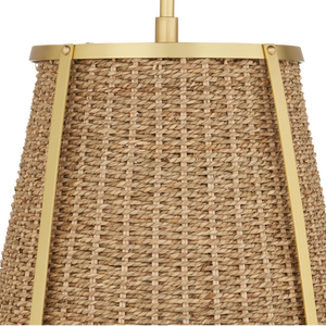 Deauville Pendant Light - Exquisite Handmade Seagrass & Brass Fixture for Elegant Home Décor