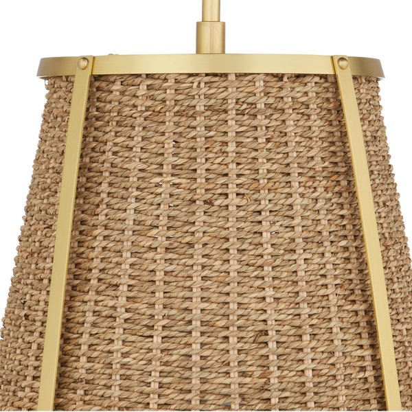 Deauville Pendant Light - Exquisite Handmade Seagrass & Brass Fixture for Elegant Home Décor