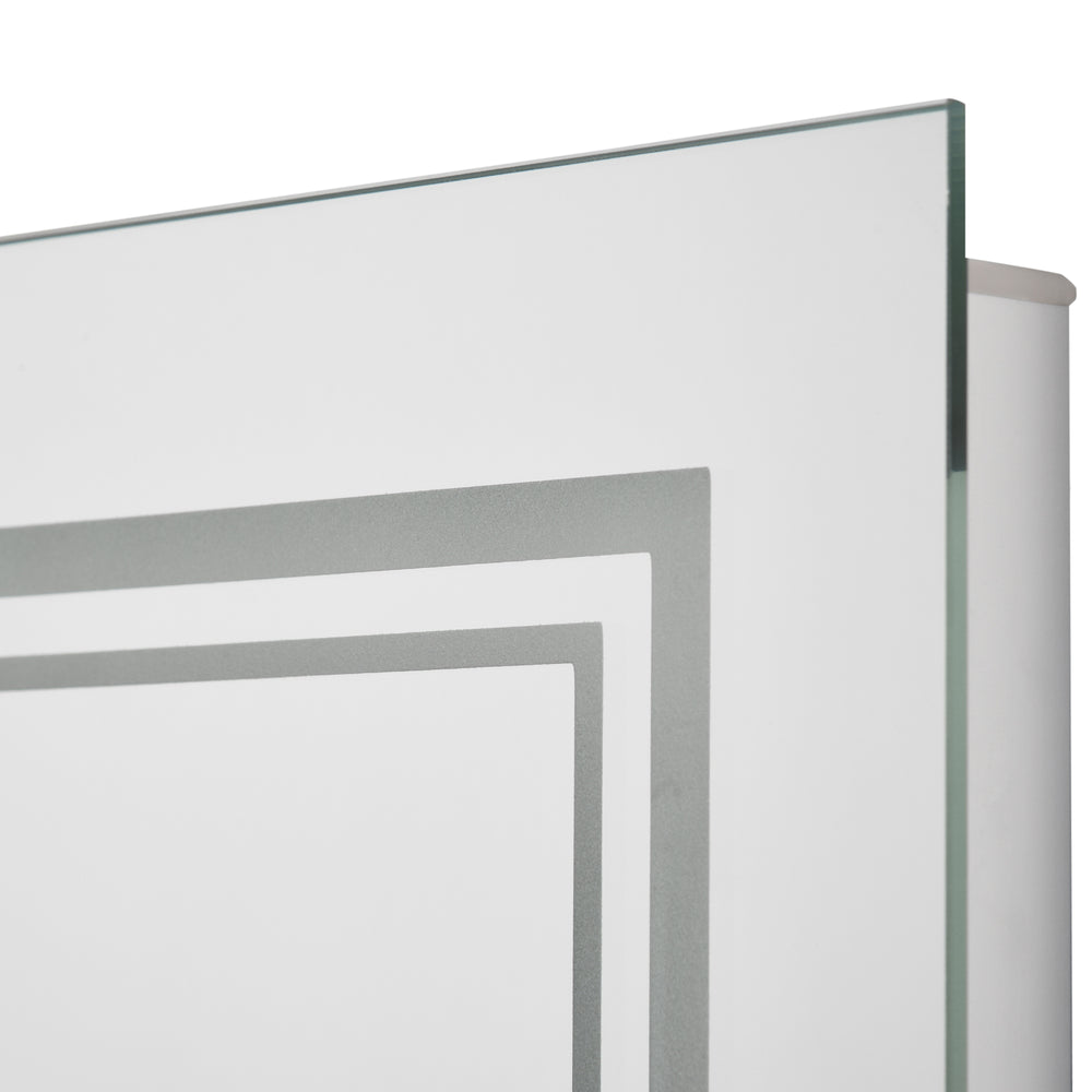 English Elm kleankin 32" x 24" LED Bathroom Mirror with Touch Button, IP44 Waterproof, Plug-In, Aluminum Frame, Dual Mounting Options W2225P217006