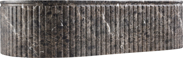 Meridian Furniture Catania Fluted Concrete Coffee Table with Art Deco Sculptural Design for Indoor Outdoor Use Brown 874Brown-CT