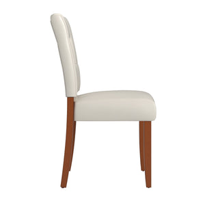 Faux Leather Upholstered Dining Chair Set with Wooden Frame Modern Style