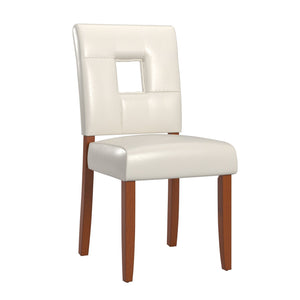 Faux Leather Upholstered Dining Chair Set with Wooden Frame Modern Style