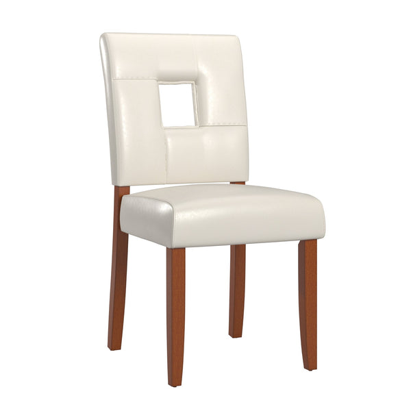 Faux Leather Upholstered Dining Chair Set with Wooden Frame Modern Style