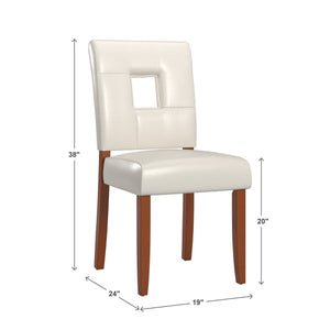 Faux Leather Upholstered Dining Chair Set with Wooden Frame Modern Style