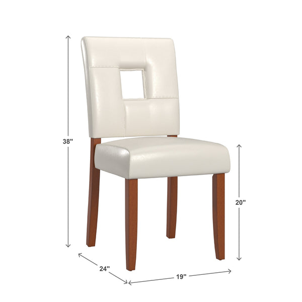 Faux Leather Upholstered Dining Chair Set with Wooden Frame Modern Style