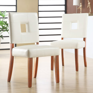 Faux Leather Upholstered Dining Chair Set with Wooden Frame Modern Style