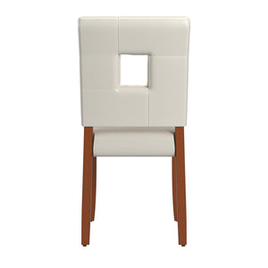 Faux Leather Upholstered Dining Chair Set with Wooden Frame Modern Style