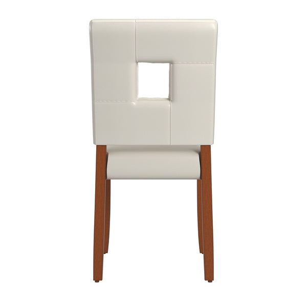 Faux Leather Upholstered Dining Chair Set with Wooden Frame Modern Style
