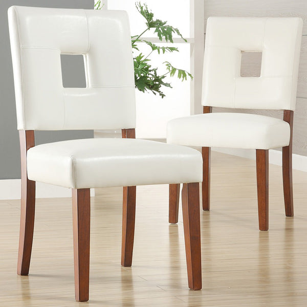 Faux Leather Upholstered Dining Chair Set with Wooden Frame Modern Style