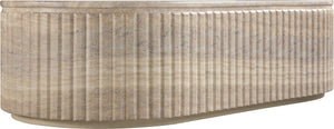 Meridian Furniture Catania Fluted Concrete Coffee Table with Art Deco Sculptural Design for Indoor Outdoor Use Travertine 874Travertine-CT