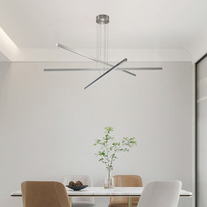 English Elm 48" Geometric Three Arm Led Chandelier Aluminum Acrylic Shade Dining Living Room W2312P415987