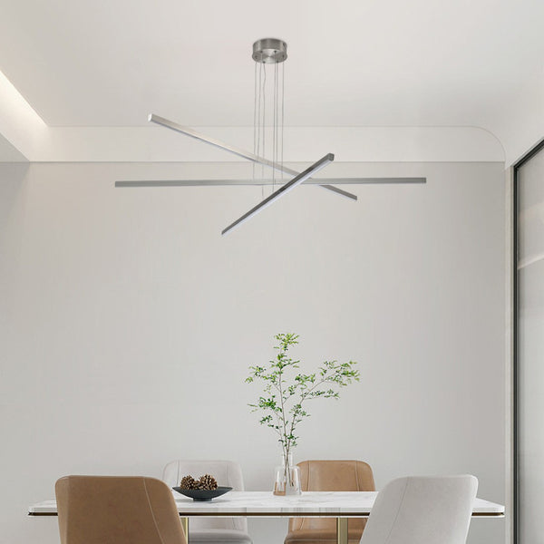 English Elm 48" Geometric Three Arm Led Chandelier Aluminum Acrylic Shade Dining Living Room W2312P415987