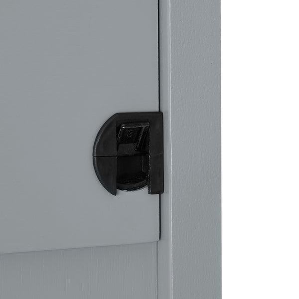 English Elm Modern Classic Hall Tree with Solid Poplar Feet, Double Hooks, Shoe Bench & Antique Hardware Organizer Gray W2275P210039