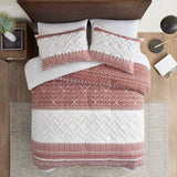 INK+IVY Mila Global Inspired 3 Piece Cotton Comforter Set with Chenille Tufting II10-1316 Auburn