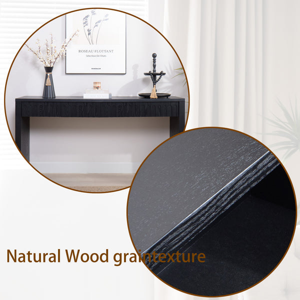 English Elm Modern Black Console Table With 4 Discreet Drawers - Sleek Entryway Storage For Any Space W2729P298159