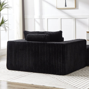 English Elm 75-Inch Corduroy Sponge Lounge Chair With Removable Footrest - Effortlessly Cozy For Any Space W834P206096